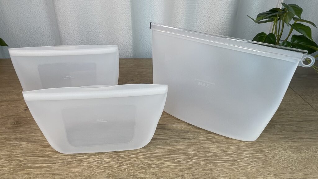 【ダイソー】チャック式シリコーン保存袋、JANコード：4550480206066