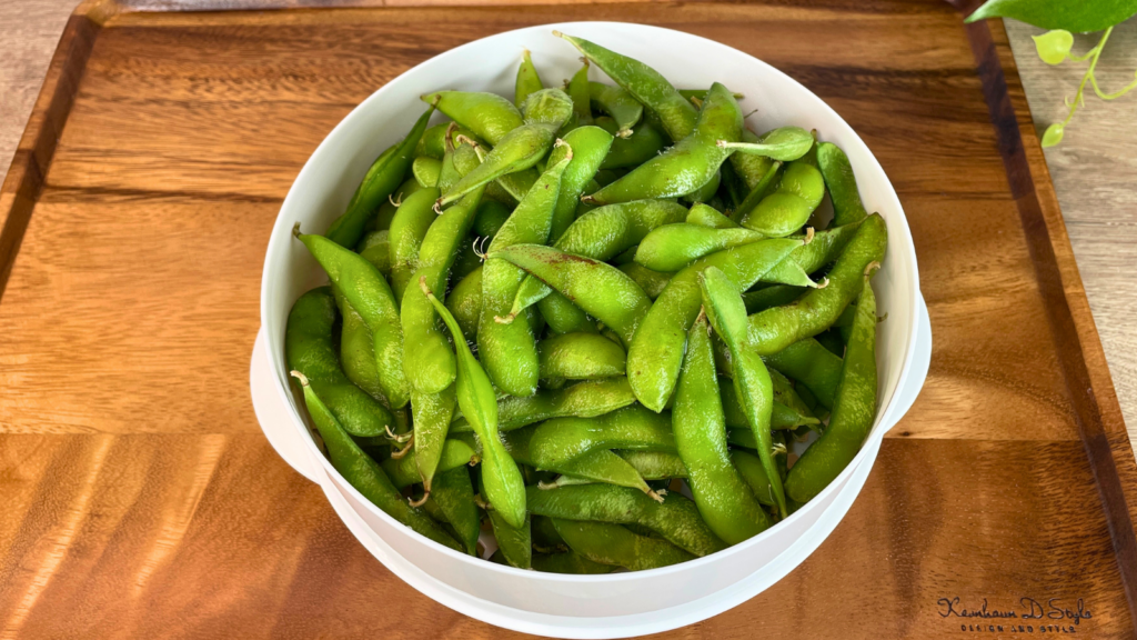 １段電子レンジ蒸し器で枝豆を作る
